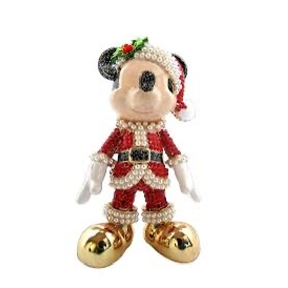 BaubleBar Mickey Mouse Santa Claus Pearl Bling Bag Charm Key Chain Collector - Picture 4 of 8